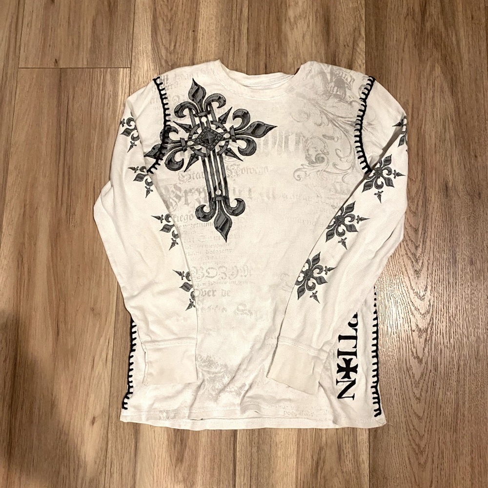 emo y2k winged cross long sleeve